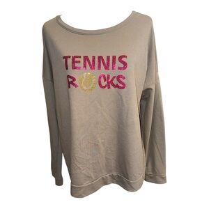 Next Level Apparel Grey Long Sleeve
TShirt Sparkle Tennis Rocks Graphic Sz XL